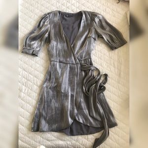Zara Silver Wrap Dress